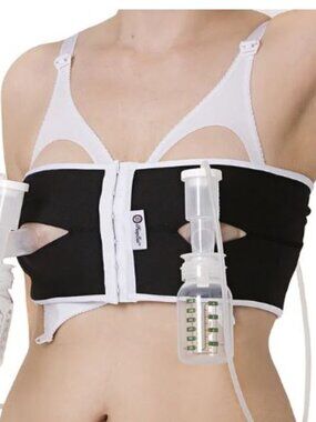 NWT PumpEase Classic Collection Hands-Free Pumping Bra Tuxedo M BNIP